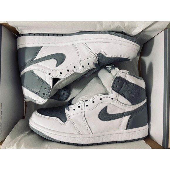 Jordan Other - Nike Air Jordan 1 Retro High OG Stealth White Gray Shoes Mens Size 7 Womens 8.5‎